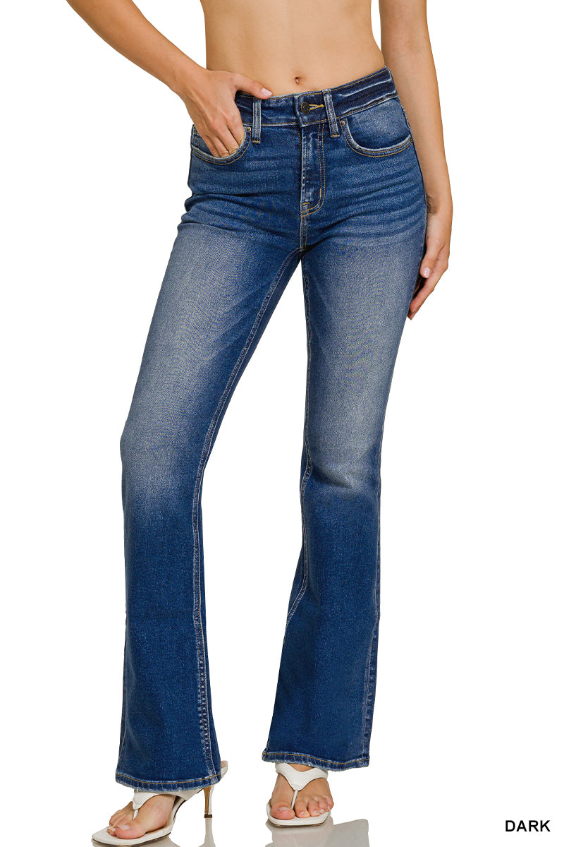 Womens Zenana Dark Wash Bootcut Denim Pants