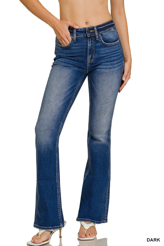 Womens Zenana Dark Wash Bootcut Denim Pants