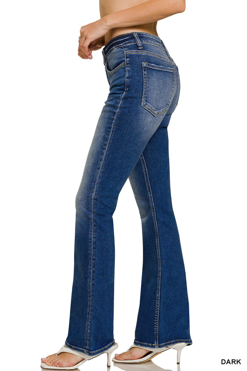 Womens Zenana Dark Wash Bootcut Denim Pants