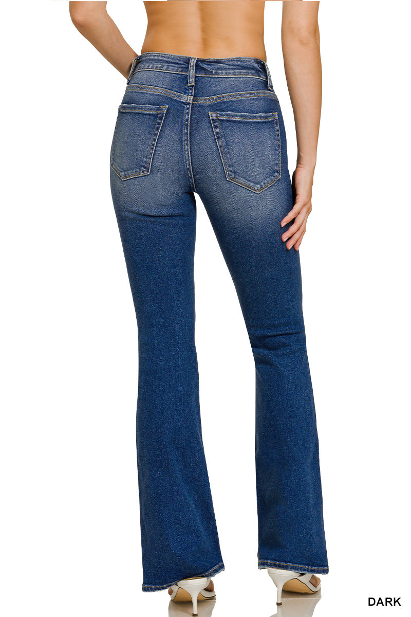 Womens Zenana Dark Wash Bootcut Denim Pants