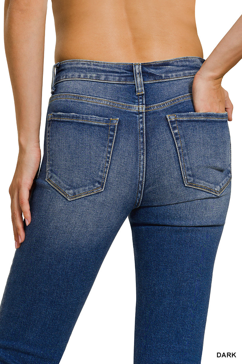 Womens Zenana Dark Wash Bootcut Denim Pants