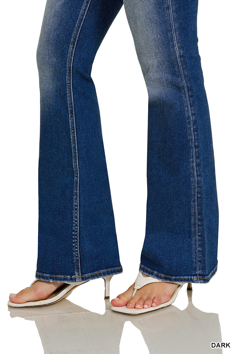 Womens Zenana Dark Wash Bootcut Denim Pants