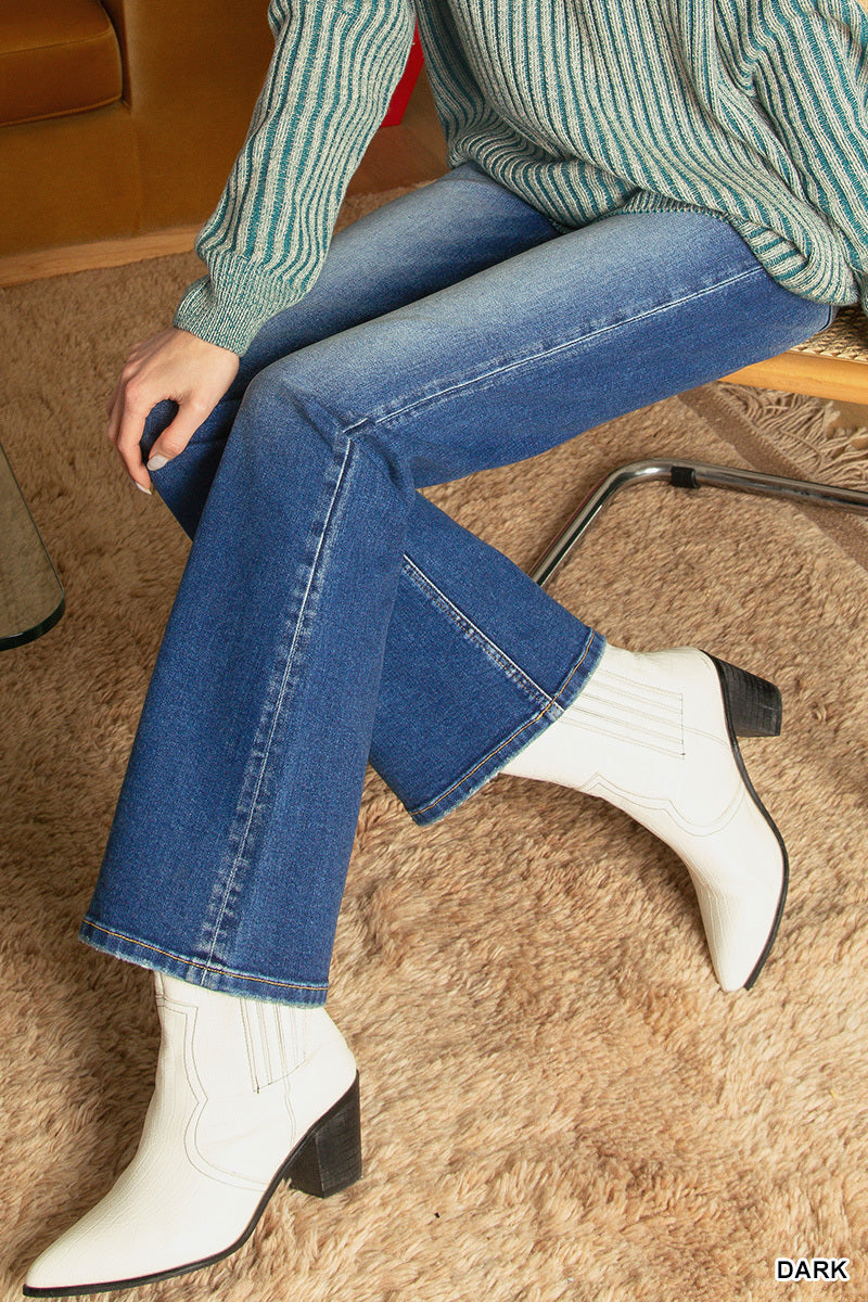 Womens Zenana Dark Wash Bootcut Denim Pants