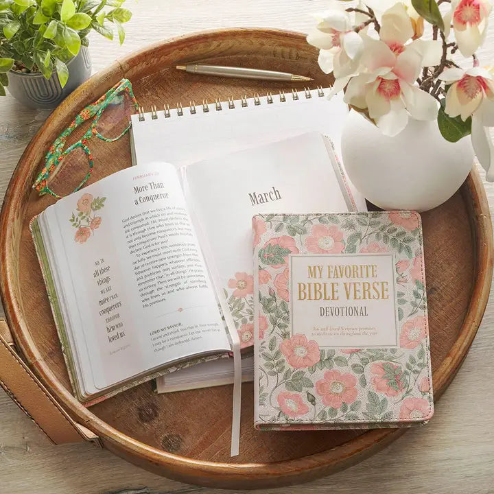 Devotional My Favorite Bible Verse Faux Leather Pink