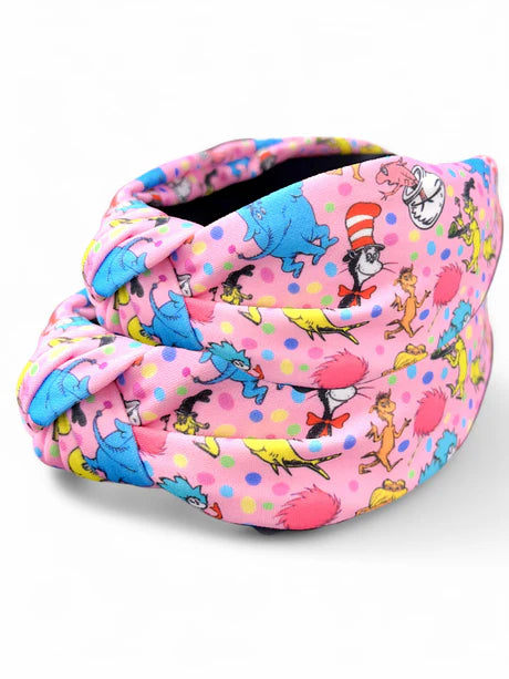 Dr. Seuss Pink Printed Headbands