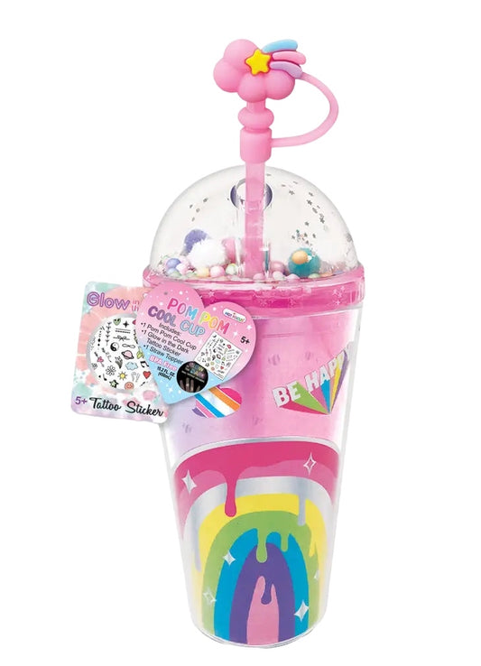 Crystal Cool Cup with Straw Topper, Rainbow