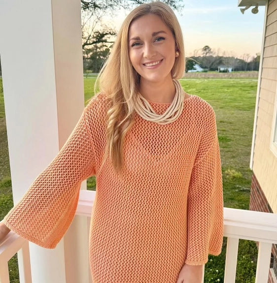 Orange Slub 8-Strand Necklace