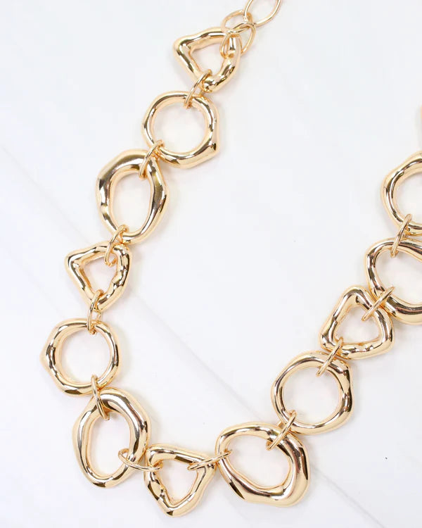 Caroline Hill Elizabethtown Chunky Link Necklace Gold