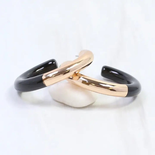 Caroline Hill Elyse Hoop Earring Black