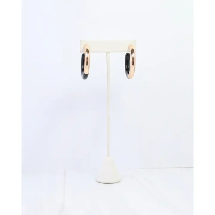 Caroline Hill Elyse Hoop Earring Black