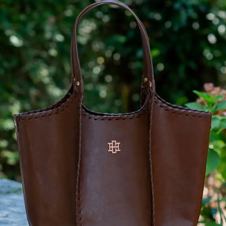 Caroline Hill Emory Whipstitch Tote D Chocolate
