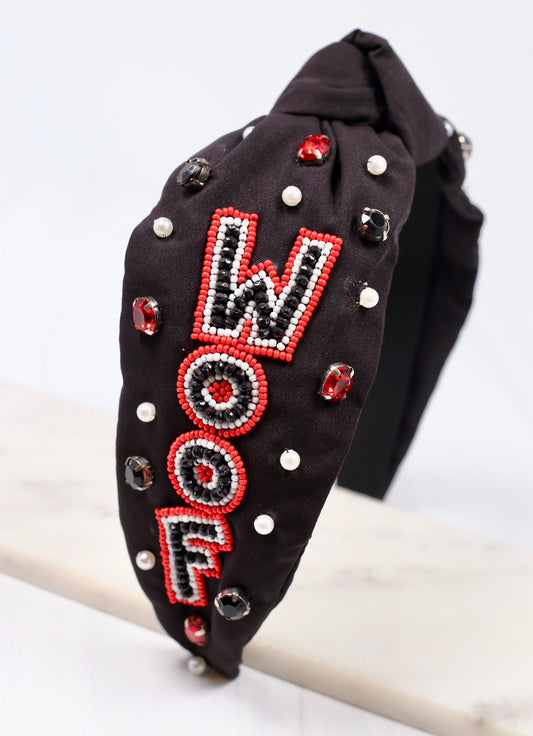 Woof Embellished Headband Black