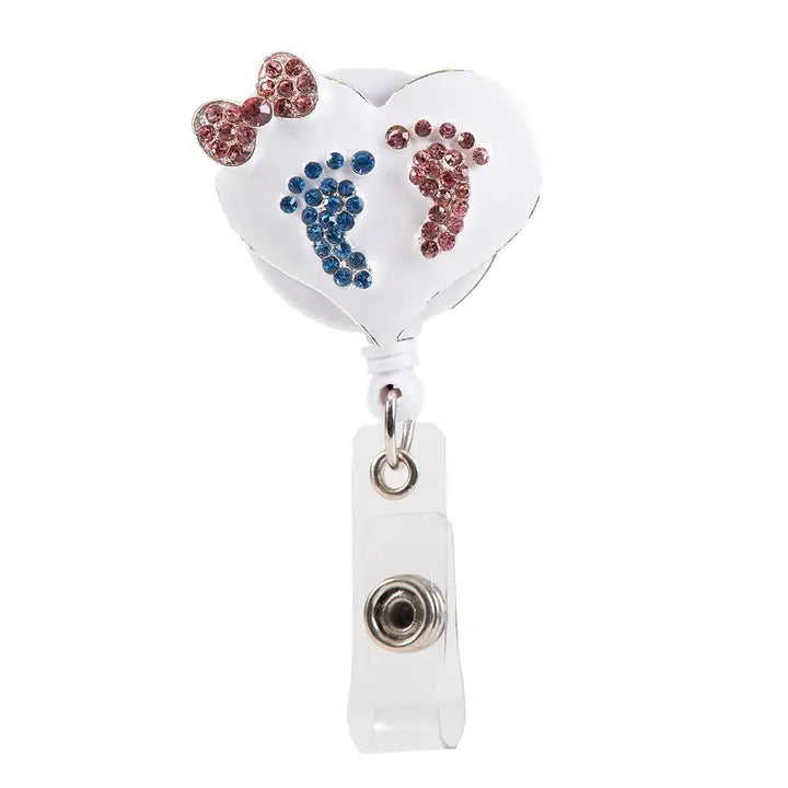 Feet Sparkle and Shine Rhinestone Badge Reel