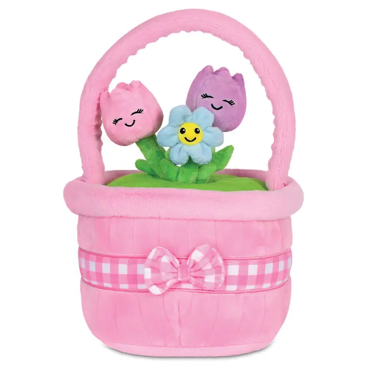 Flower Basket Fleece Plush