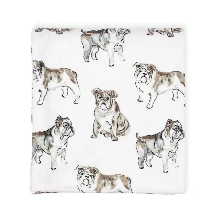 Forever Bulldog Throw White/Multi 50x60
