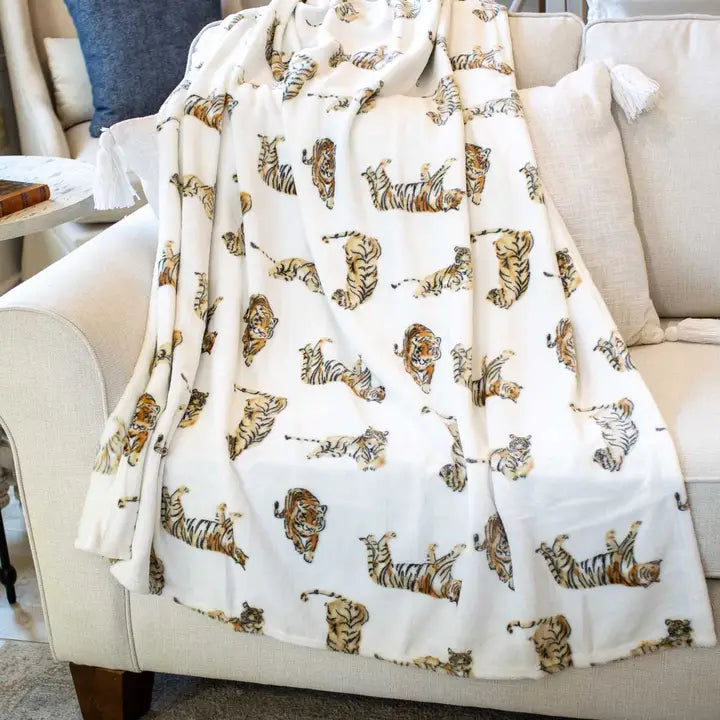 Forever Tiger Throw White/Multi 50x60