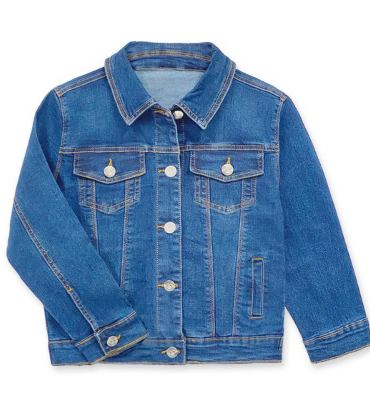 Girls Premium Stretch Denim Jacket Basic Cut Medium Denim