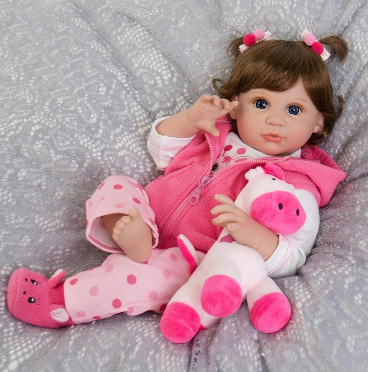 Aori 22” Reborn Baby Doll with Giraffe Gift Set