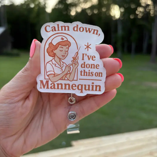 Funny Nurse Mannequin Badge Reel