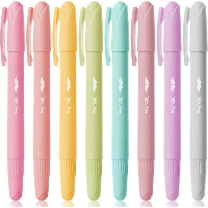 Mr. Pen Gel Highlighters, 8 Pack, No-Bleed, Twist-Up Design