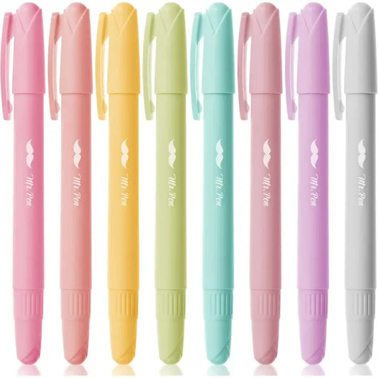 Mr. Pen Gel Highlighters, 8 Pack, No-Bleed, Twist-Up Design