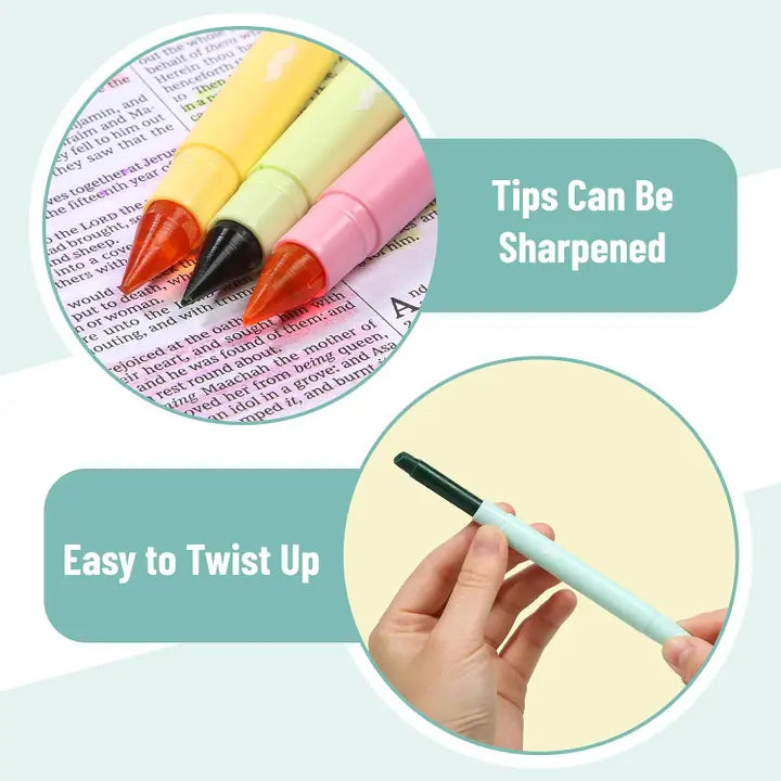 Mr. Pen Gel Highlighters, 8 Pack, No-Bleed, Twist-Up Design