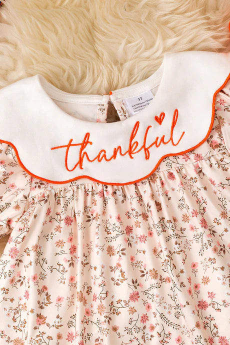 Girls Pumpkin Application Tunic With Orange Leggings