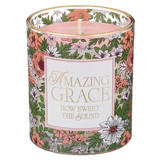 Glass Candle Amazing Grace