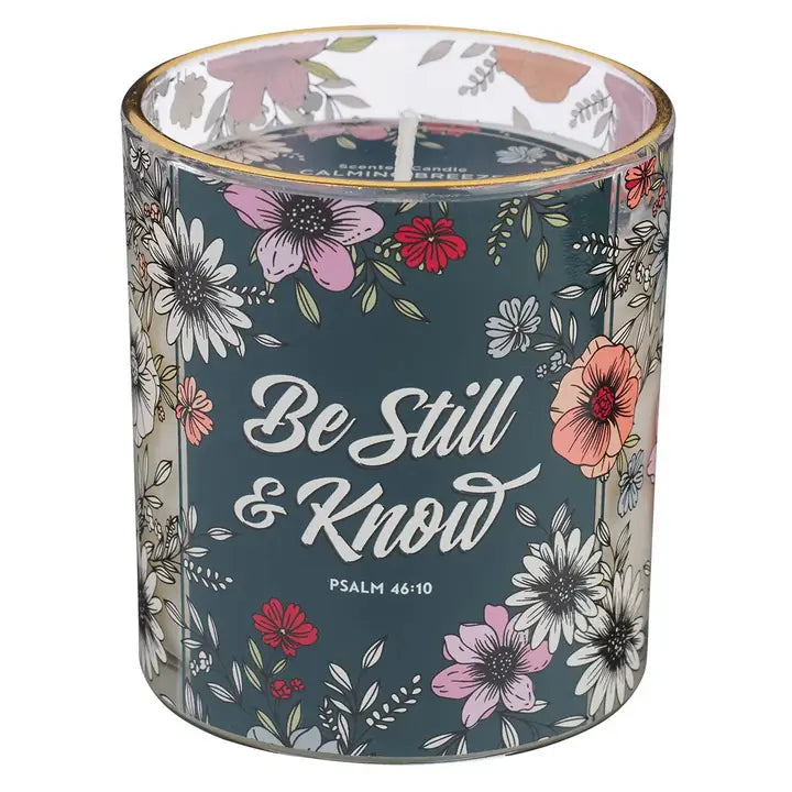 Glass Candle Be Still & Know Ps. 46:10