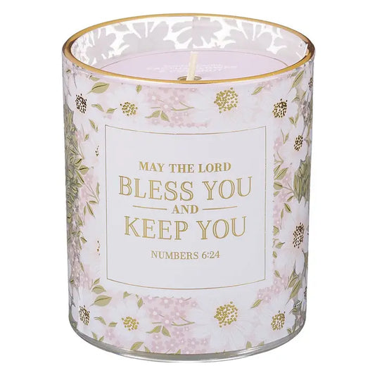 Glass Candle Bless You and Keep You Num. 6:24