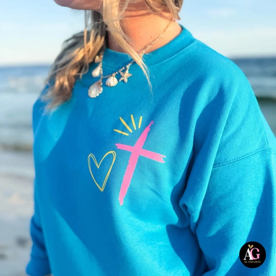 Women's Teal God's Got My Back Sweatshirt