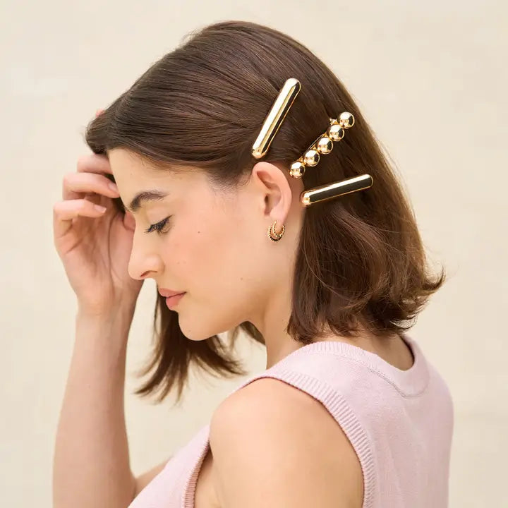 Kitsch Gold Metal Barrettes