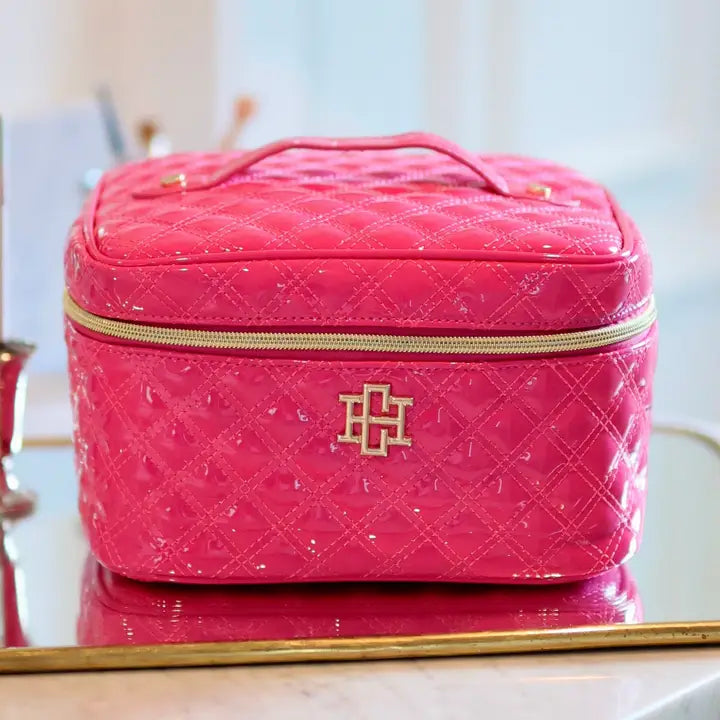 Caroline Hill Hampton Train Case Hot Pink