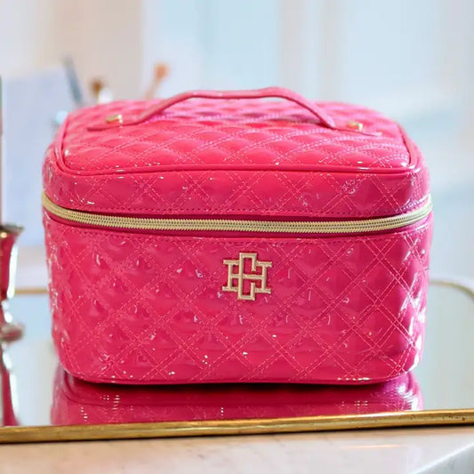Caroline Hill Hampton Train Case Hot Pink