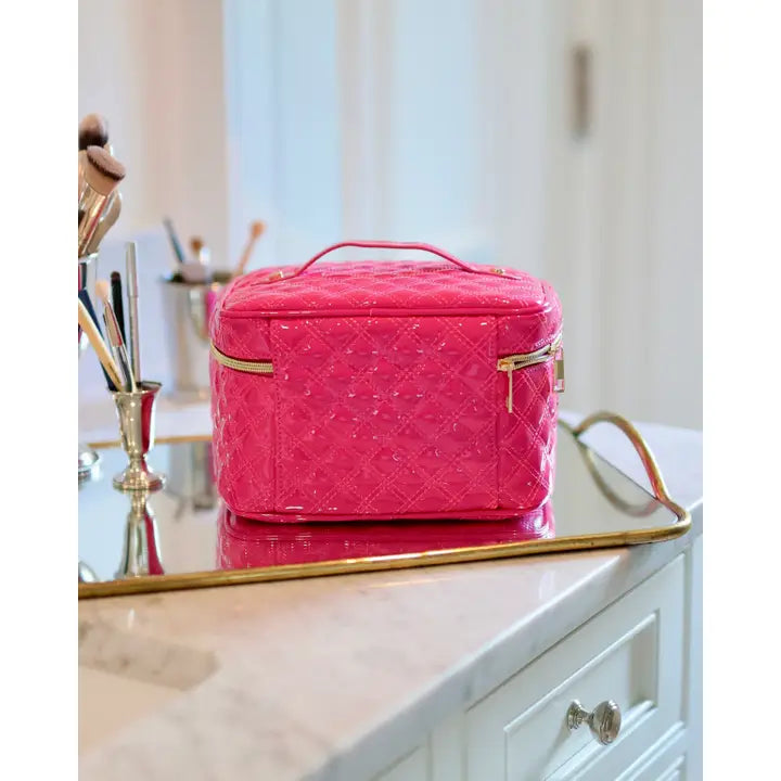 Caroline Hill Hampton Train Case Hot Pink