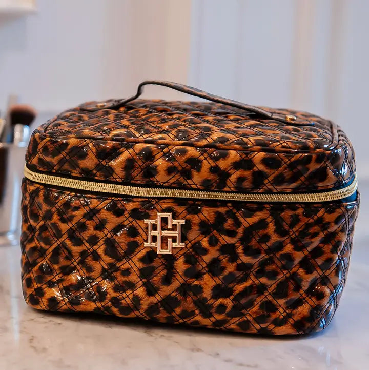 Caroline Hill Hampton Train Case Spotted Patent