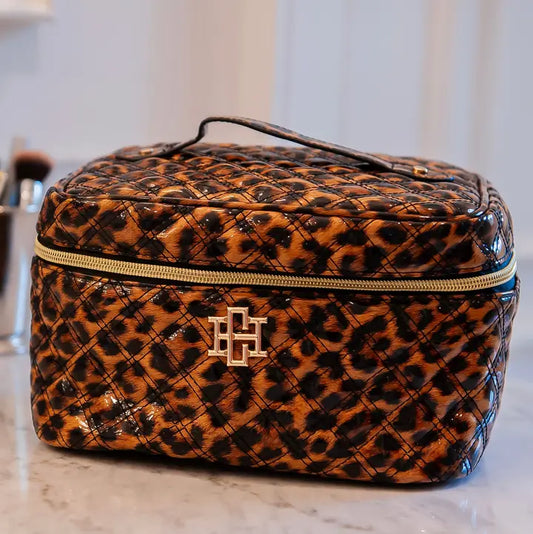 Caroline Hill Hampton Train Case Spotted Patent