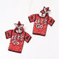 Caroline Hill Red Black Let's Go Jersey Beaded Earrings