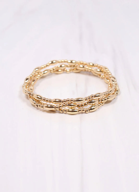 Caroline Hill Gold Tolbery Bracelet SET