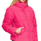 Womens Zenana Hot Pink Puffer Jacket