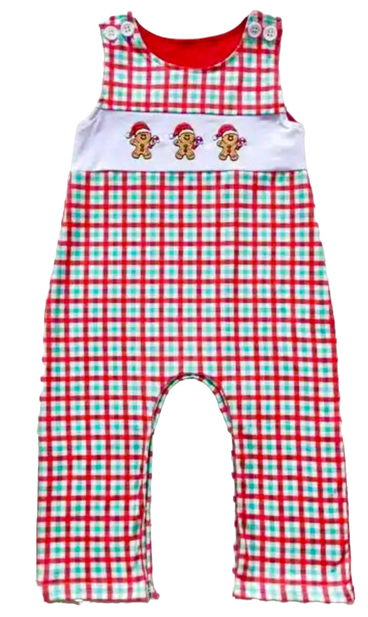 Boys Red Gingerbread Embroidered Jonjon