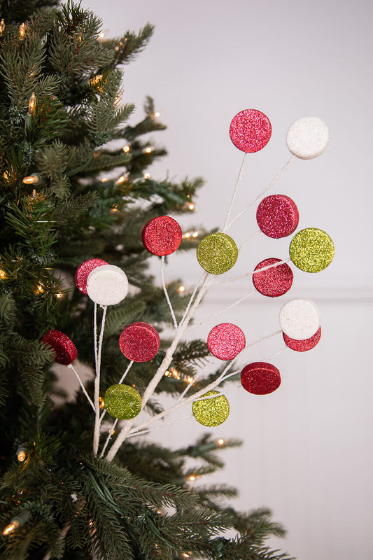 31” Candy Disc Spray: Red, Green, & White