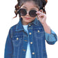 Girls Premium Stretch Denim Jacket Basic Cut Medium Denim