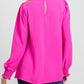 Womens Jodifl Hot Pink Solid Frill Mockneck Top