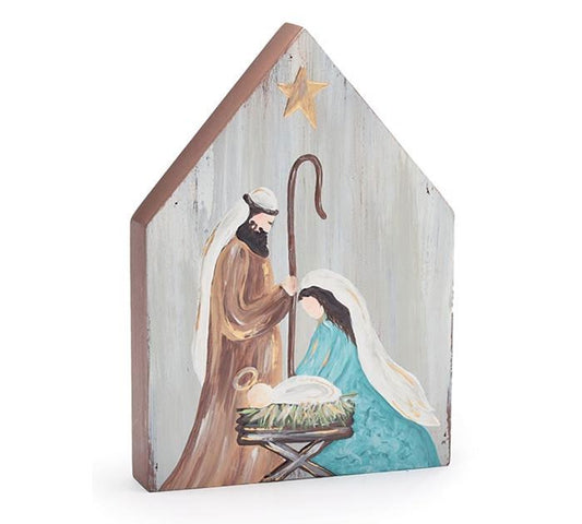 Hand Painted Nativity Shelf Sitter