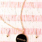 'Mama' Goldtone Black Pendant Necklace