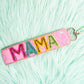 Viola Rhinestone 'Mama' Pink Sequin Wristlet Keychain