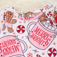 Girls Merry Bright Ginger Cookie, Candy Cane & Hot Cocoa Printed Romper With Ruffles