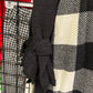 Girls GTOG Black And Ivory Plaid Sweater Dress With Tie Sleeves