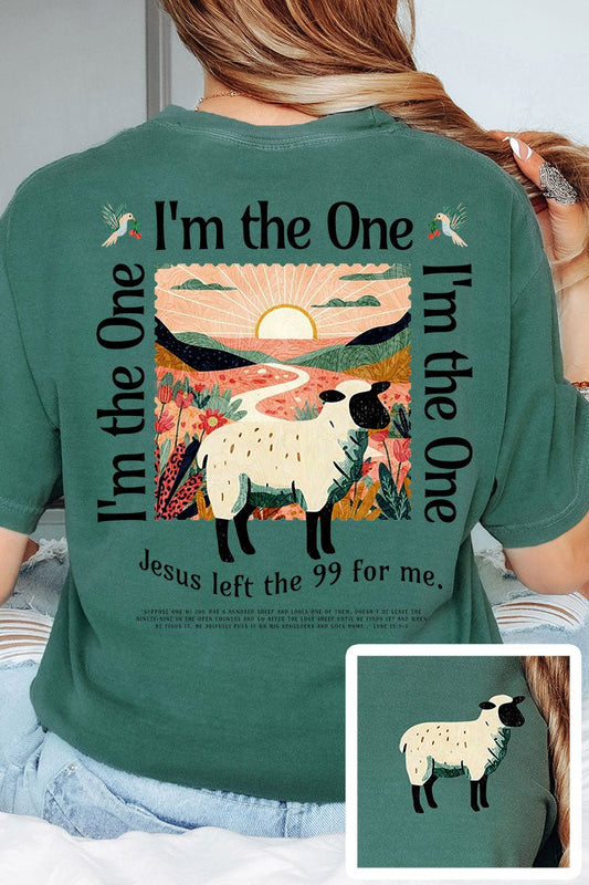 Womens I'm The One Front & Back Emerald Comfort Colors Tee